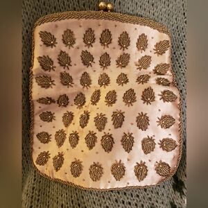 Pristine Vintage 1960s Bags by Josef Beaded Evening Clutch | Champagne RoseGold